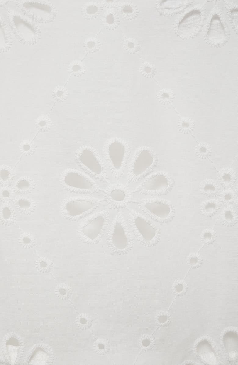 MANGO Eyelet Embroidered Tiered Cotton Maxi Skirt, Alternate, color, 