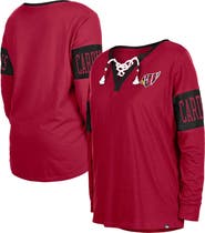 New Era Women's New Era Cardinal Arizona Cardinals Lace-Up Notch Neck Long Sleeve T-Shirt