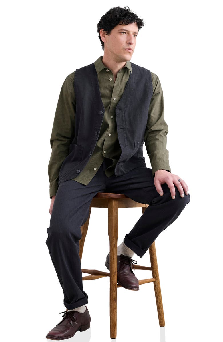 Seasalt Cornwall Tollgate Linen & Organic Cotton Waistcoat, Alternate, color, Inkwell