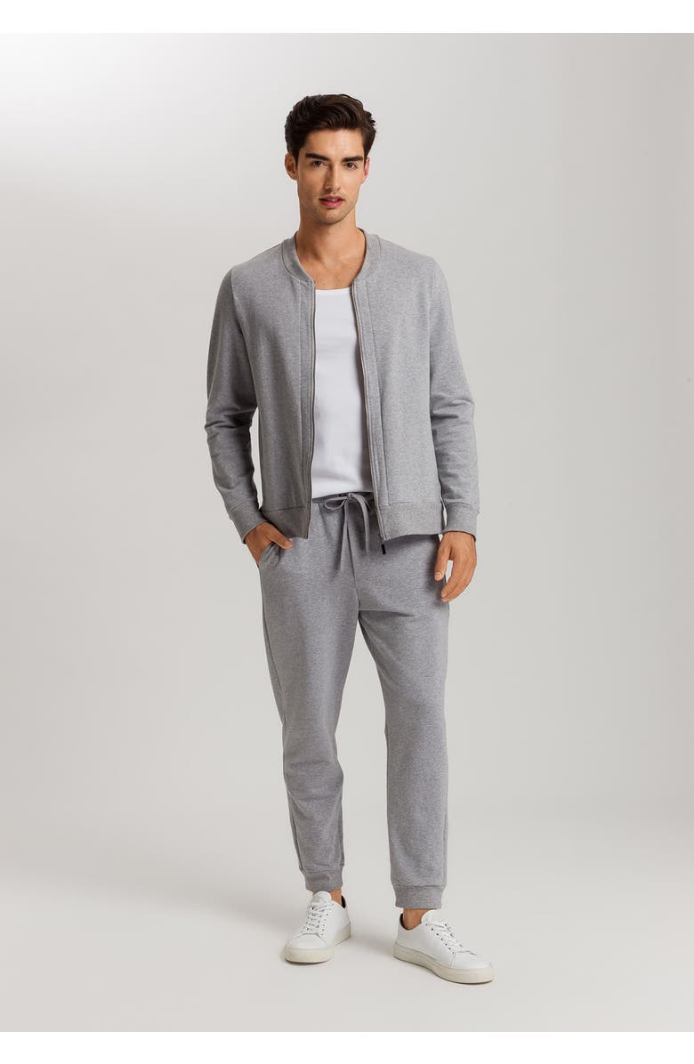 Hanro Natural Living Organic Cotton Drawstring Pants, Alternate, color, Grey Melange