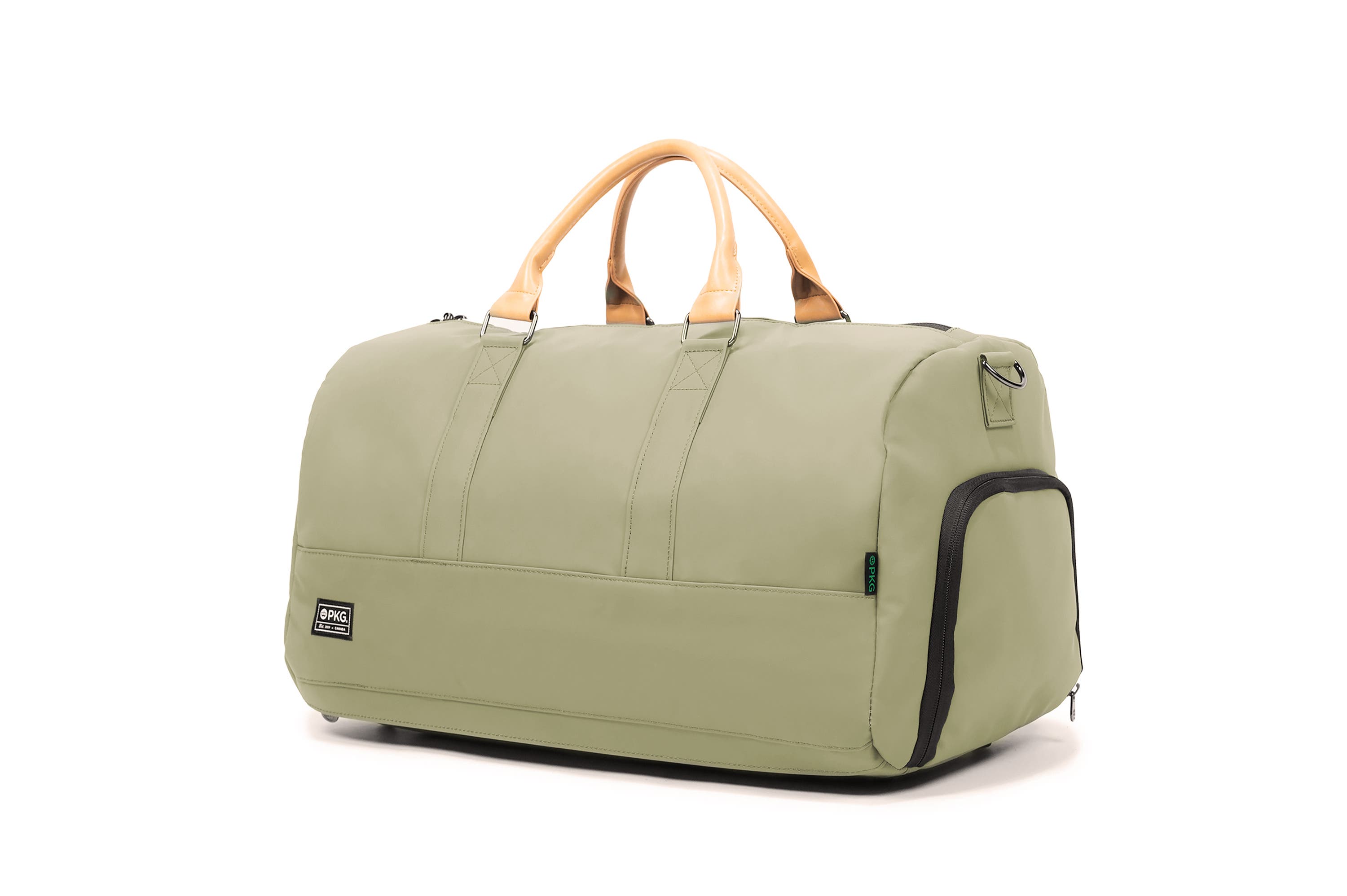 PKG Cottage Life Bishop 42L Recycled Duffel Bag, Alternate, color, Green/Light Tan