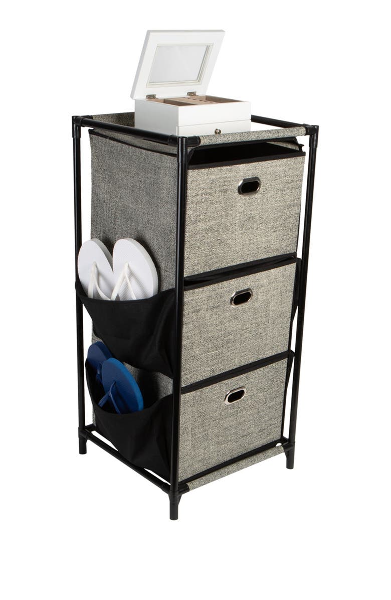 KENNEDY INTERNATIONAL Black Simplify 3 Tier Side Pocket Storage Drawer, Alternate, color, 