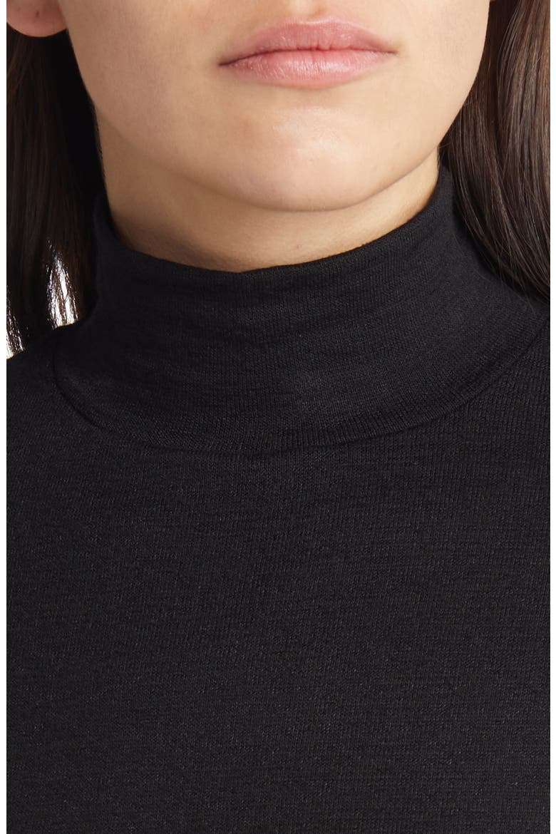 Mock Neck Long Sleeve Sweater Dress, Alternate, color, BLACK