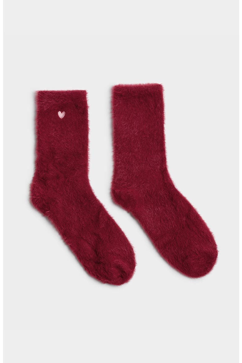 Gift Boxed Duo Socks, Alternate, color, Cherry Fluffy/Pink Sparkle