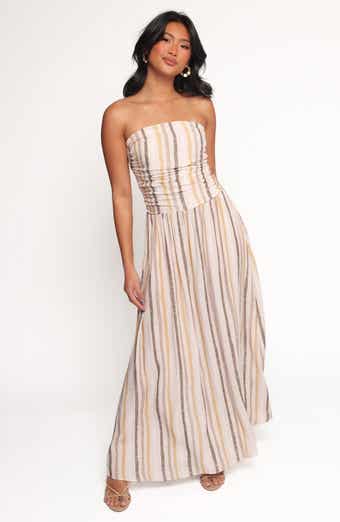 Petal & Pup Jimena Stripe Strapless Maxi Dress