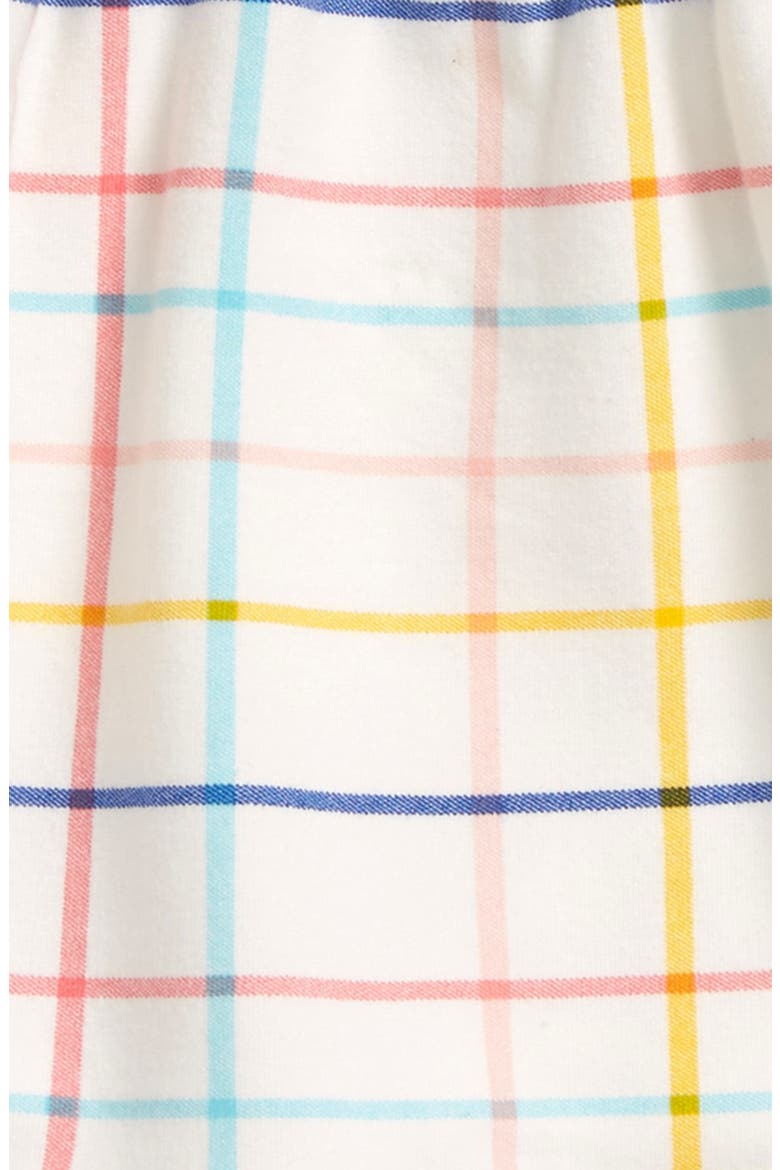 Ruffle Front Fleece Dress, Alternate, color, IVORY EGRET MULTI PLAID