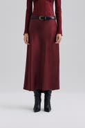 Malina Aubree Satin Midi Skirt