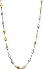 SAVVY CIE JEWELS Tri Color Bead Station Chain Necklace
