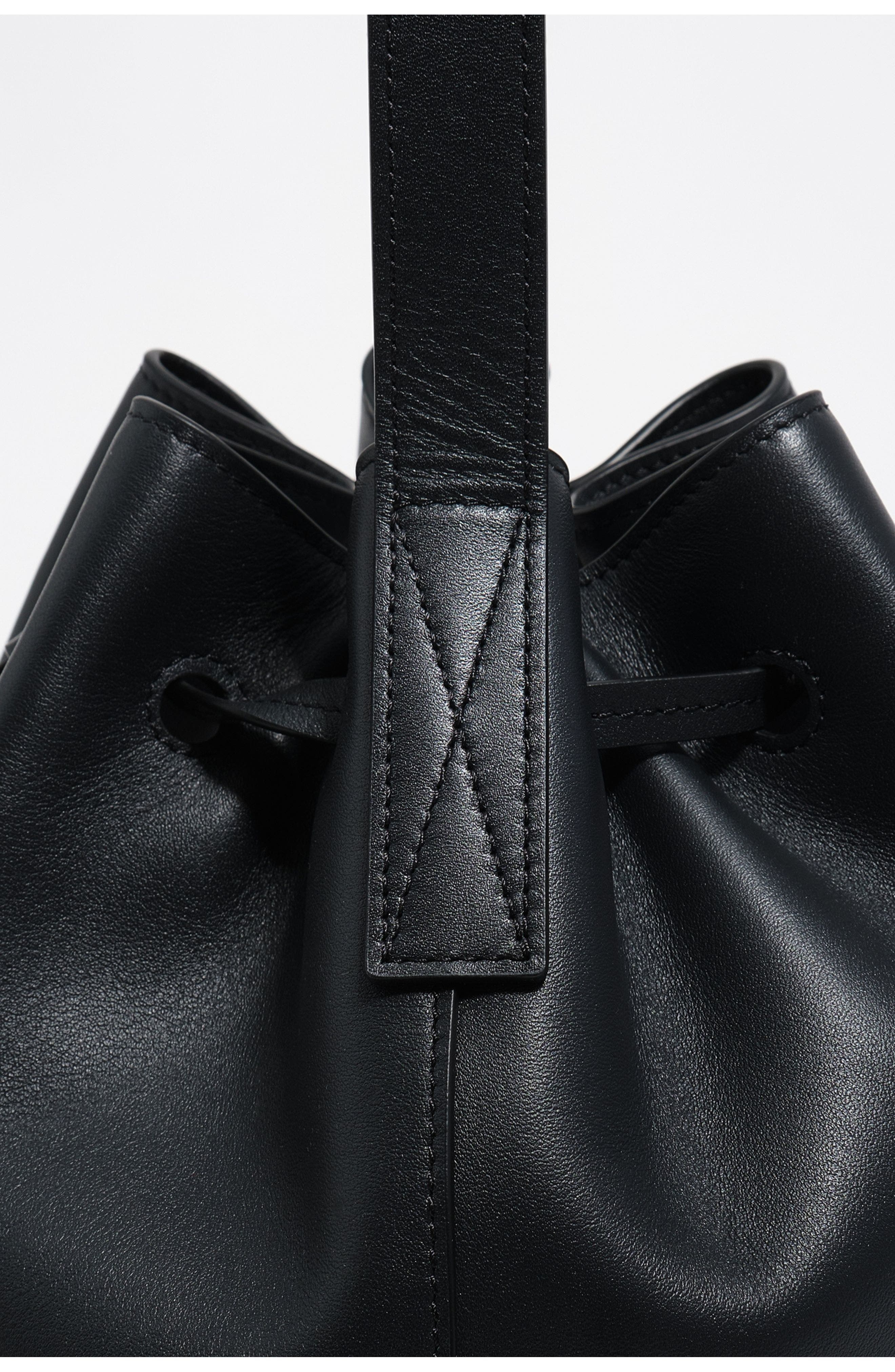 Bimba y Lola Large leather Carlino bucket bag, Alternate, color, Dark Anthracite