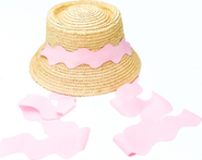 Bits & Bows Straw Scalloped Ribbon Harbor Hat