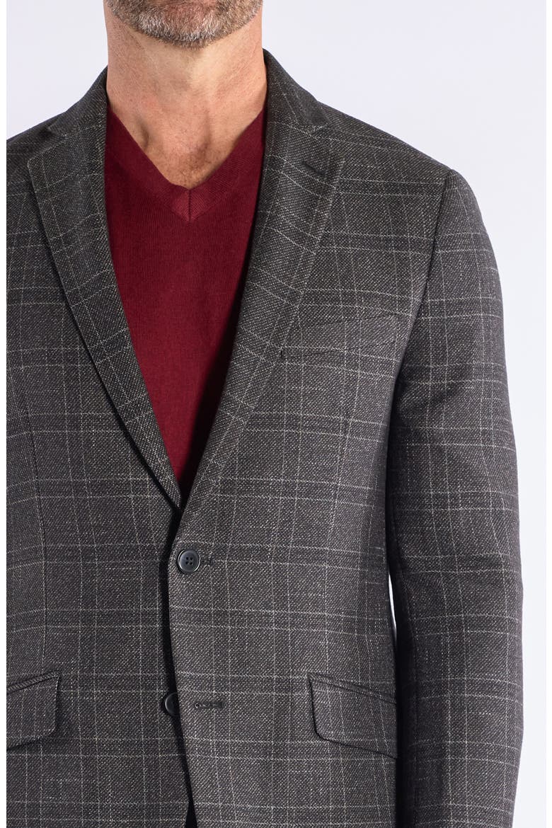 Windowpane Knit Sport Coat, Alternate, color, GREY