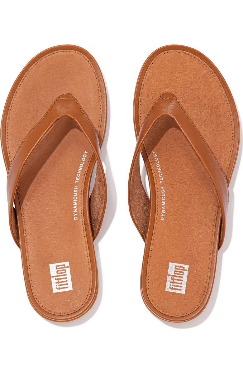FitFlop Gracie Leather Flip-Flops, Alternate, color, Light Tan