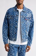 ICECREAM Blue Dreams Floral Jacquard Denim Trucker Jacket
