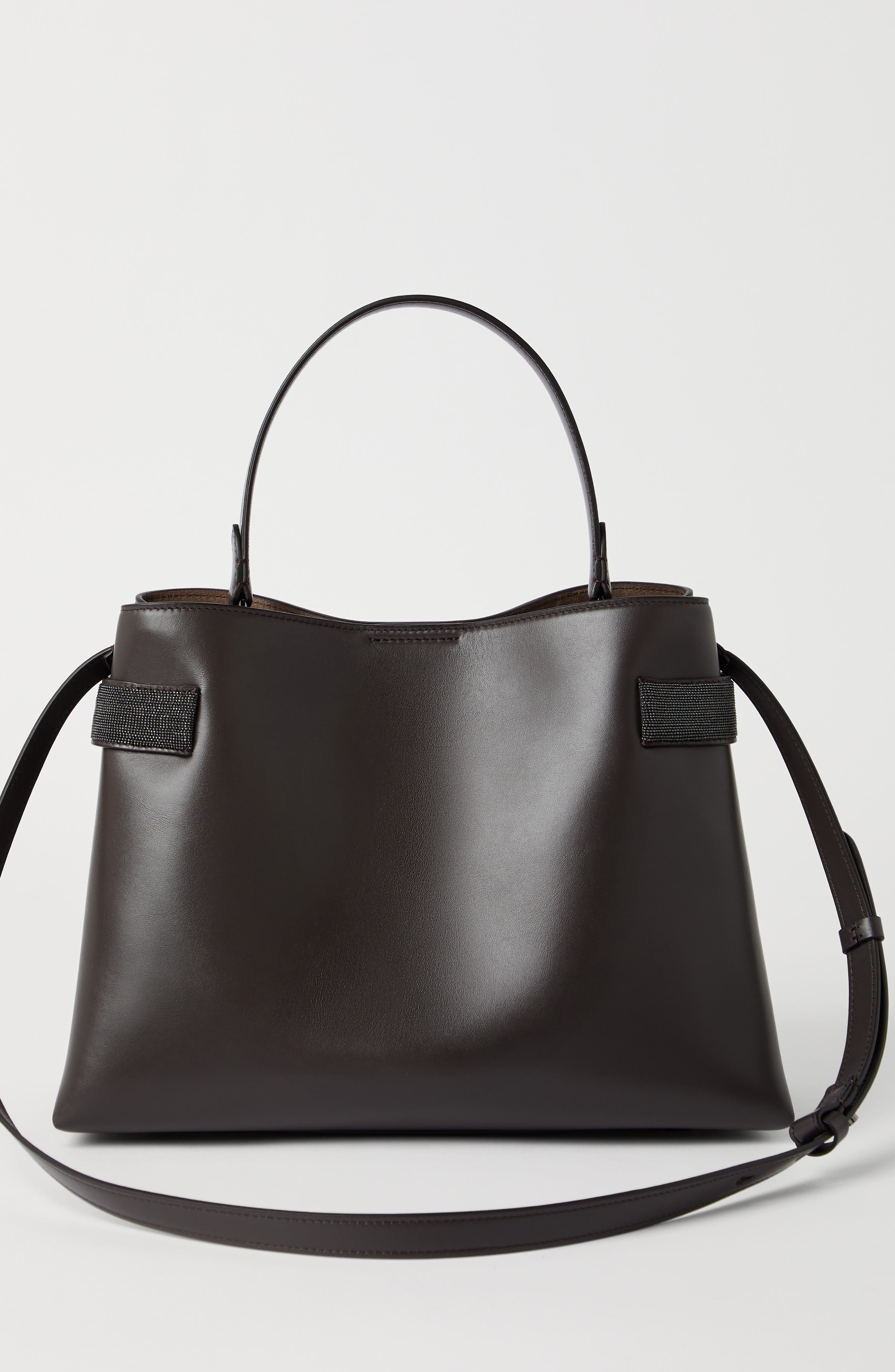 Brunello Cucinelli Top-Handle Essence bag, Alternate, color, Rust Brown