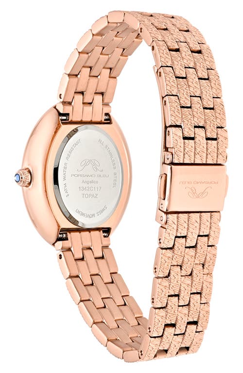 Porsamo Bleu Angelica Oval Topaz Bracelet Watch, 30mm X 35mm In Gold