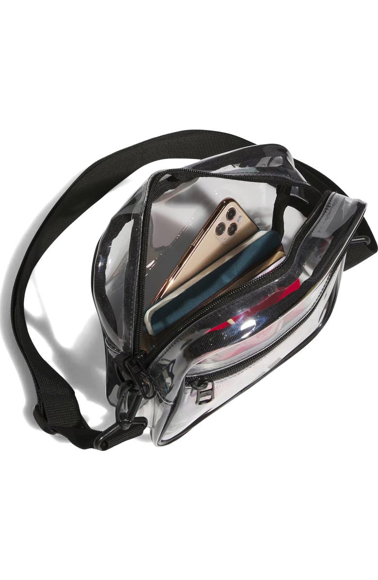 adidas Originals Transparent Bag, Alternate, color, Clear/ Bold Blue/ Scarlet