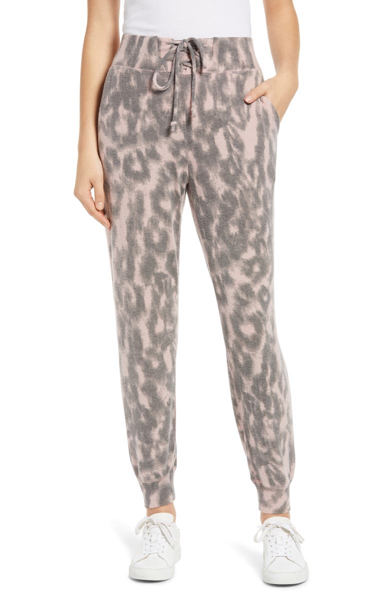 BLANKNYC Leopard Print Joggers, Main, color, 