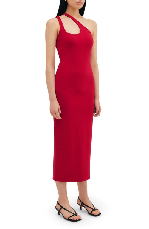 Two Lines By Marcella Norwood One-shoulder Midi Dress In Red
