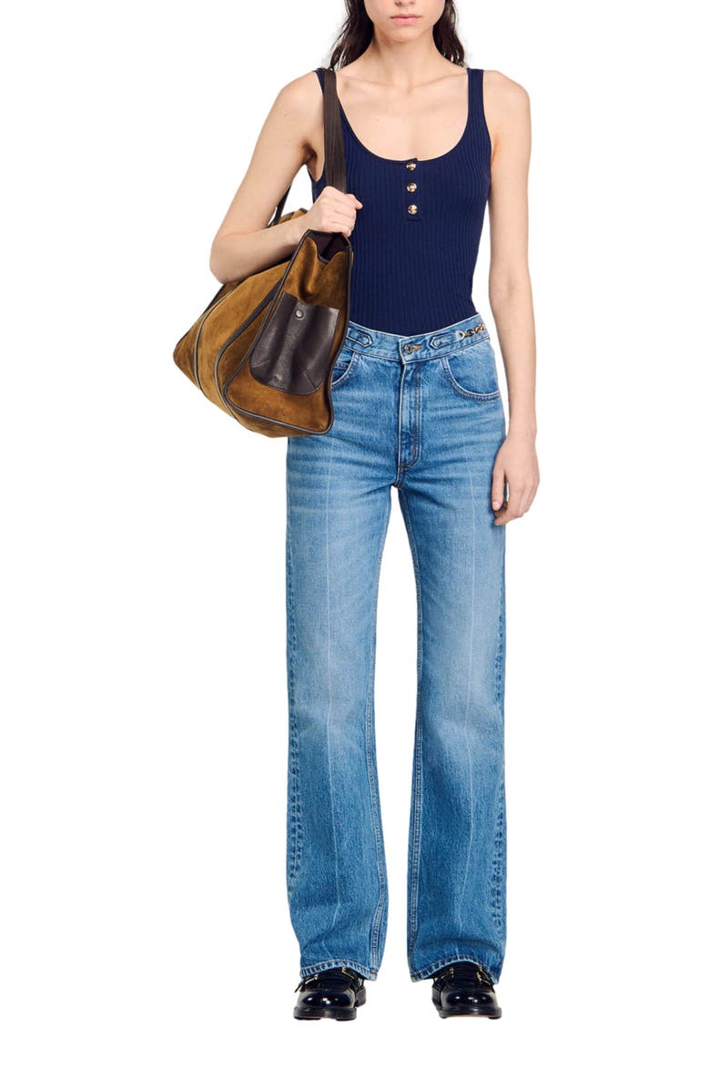 SANDRO Ribbed vest top, Alternate, color, 