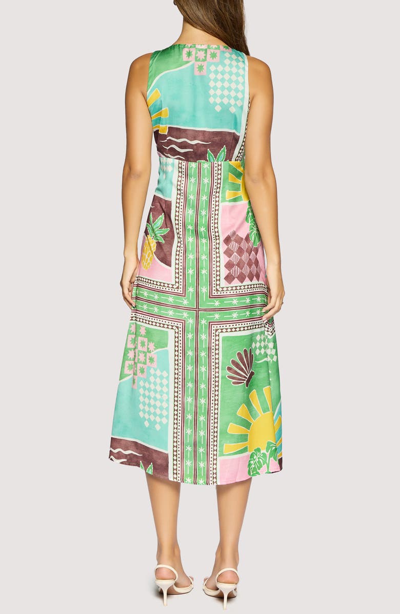Lost + Wander Isla Spell Scarf Print Dress, Alternate, color, Green-Multi
