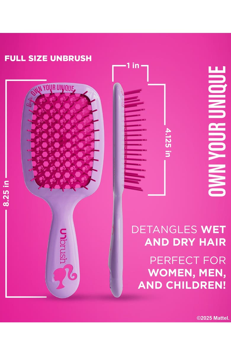 Luxury Brands LLC Unbrush Barbie Mini Detangling Brush, Alternate, color, Pale Purple