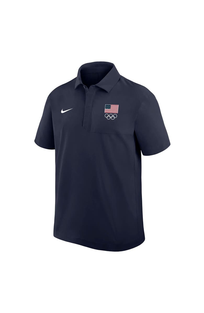 Nike Men's Nike Navy Team USA Woven Polo, Alternate, color, Navy