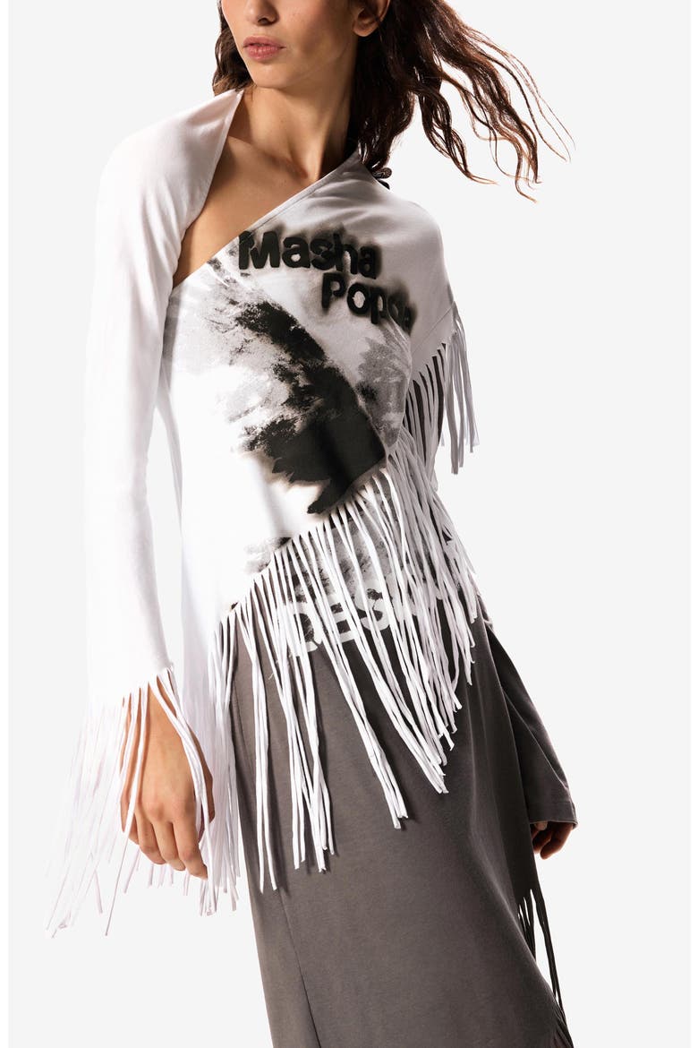 x Masha Popova Long Sleeve Asymmetric Dress, Alternate, color, BLACK