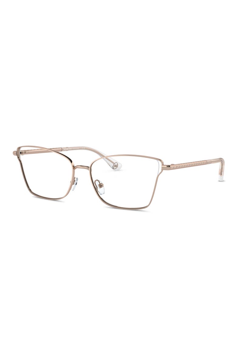 Radda 55mm Rectangular Optical Glasses, Alternate, color, ROSE GOLD