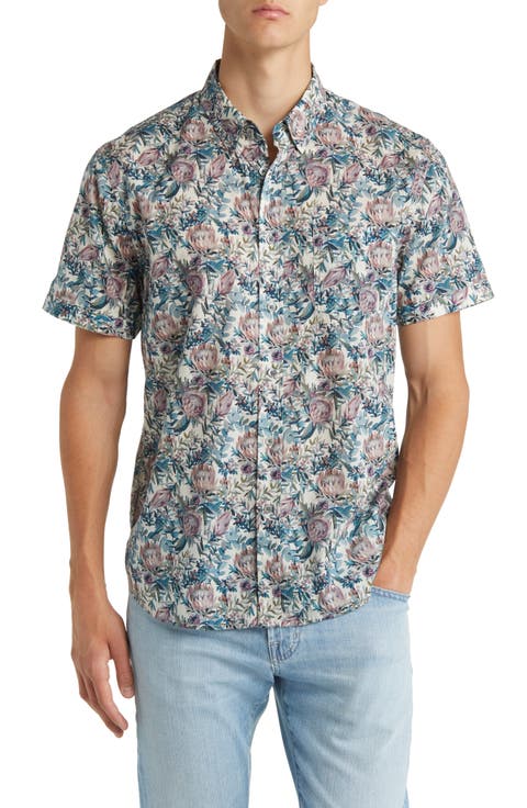 Monaco Floral Short Sleeve Button-Up Shirt