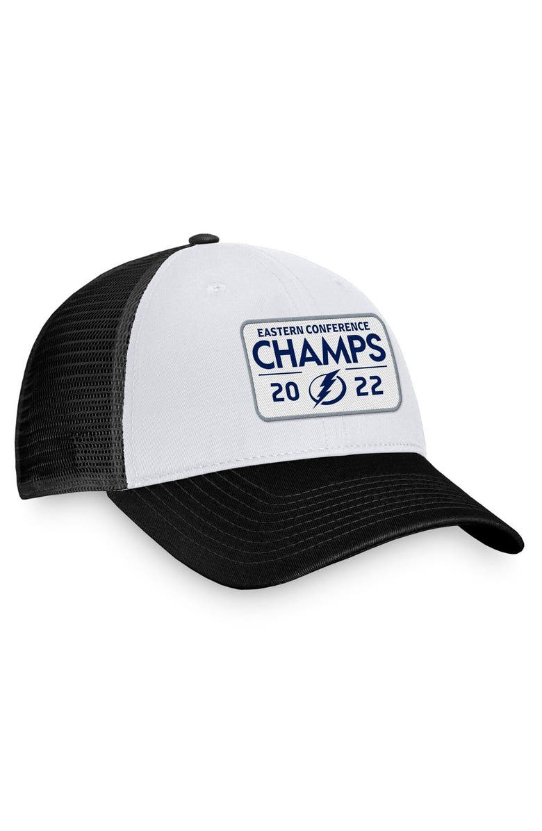 FANATICS Men's Fanatics Branded Black Tampa Bay Lightning 2022 Eastern Conference Champions Locker Room Trucker Adjustable Hat, Alternate, color, 