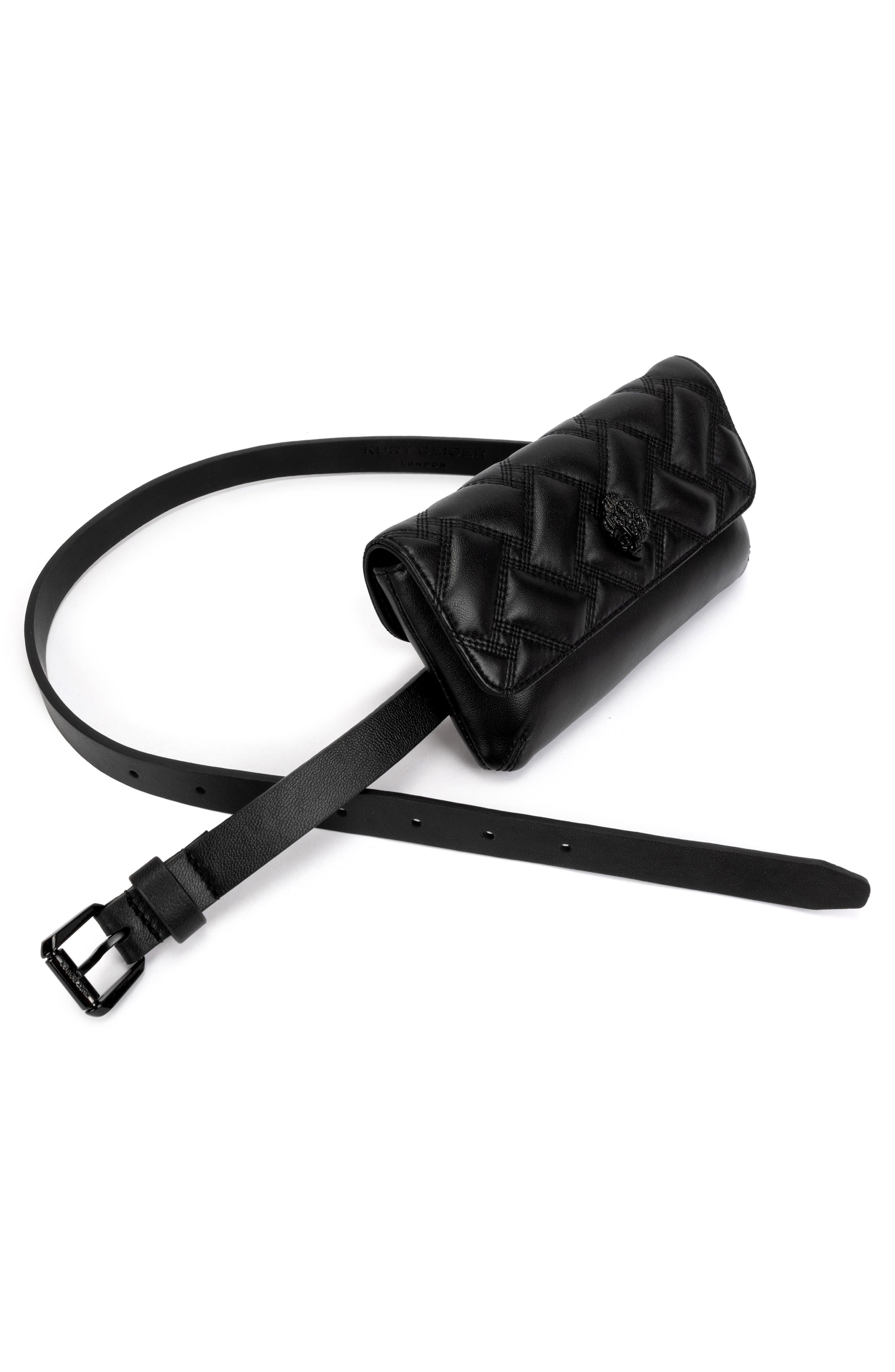 Kurt Geiger London Kensington Quilted Leather Belt Bag, Alternate, color, 
