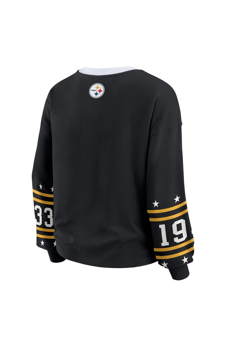 WEAR by Erin Andrews Women's WEAR by Erin Andrews Black Pittsburgh Steelers Plus Size Sport Long-Sleeve T-Shirt, Alternate, color, Black
