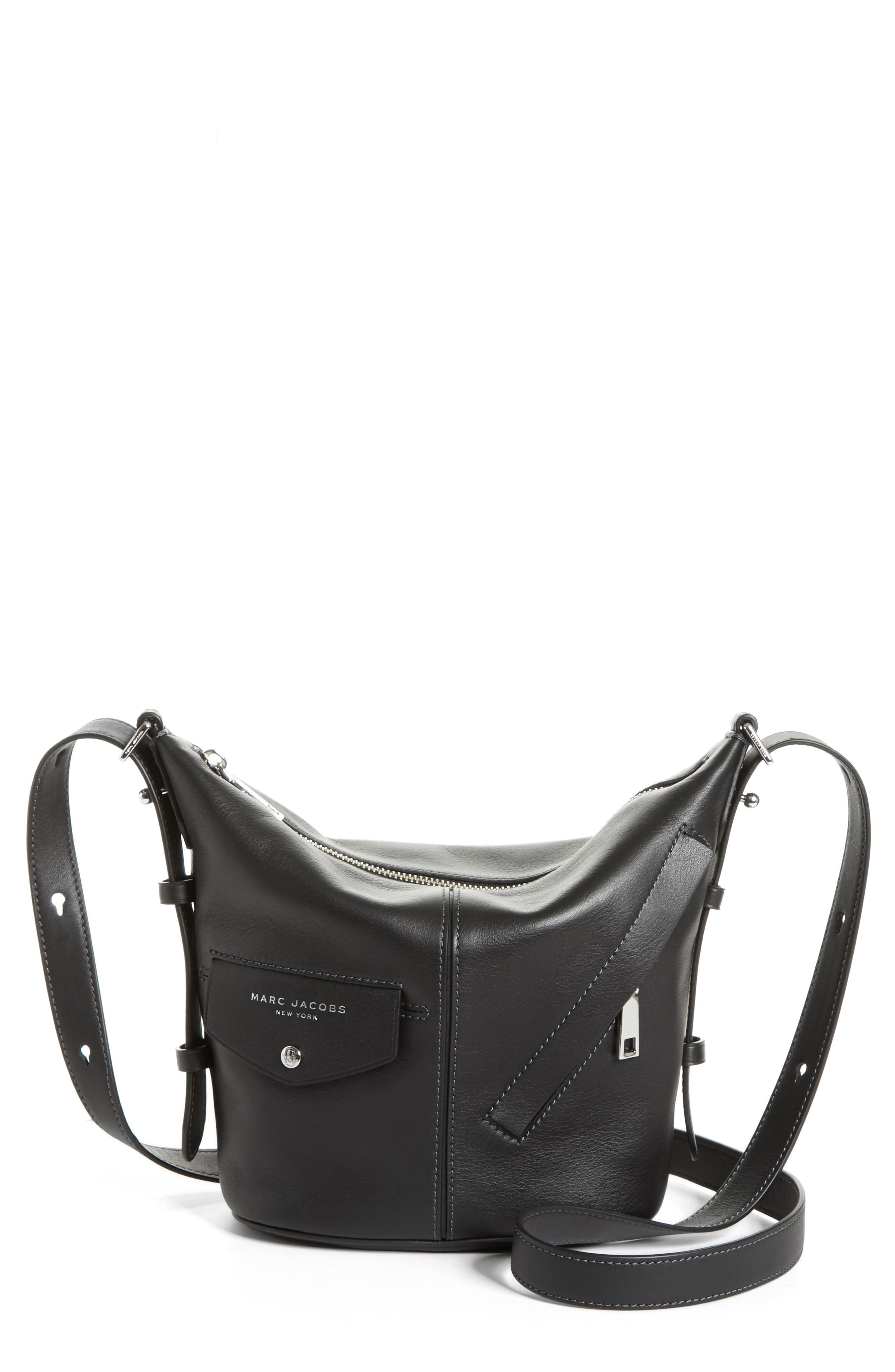 Marc Jacobs The Mini Sling Convertible Leather Hobo, Main, color, 