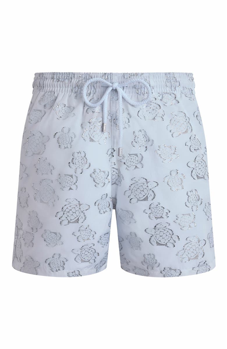 Vilebrequin Men's Jacquard Ronde des Tortues Swim Trunks, Alternate, color, Off White
