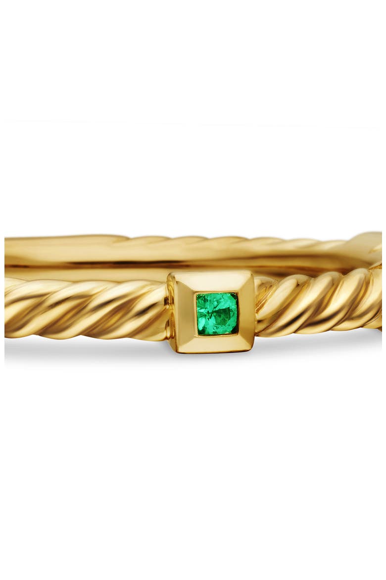 Cable Collectibles® Stack Ring in 18K Yellow Gold with Emeralds, Alternate, color, EMERALD 18K YELLOW GOLD