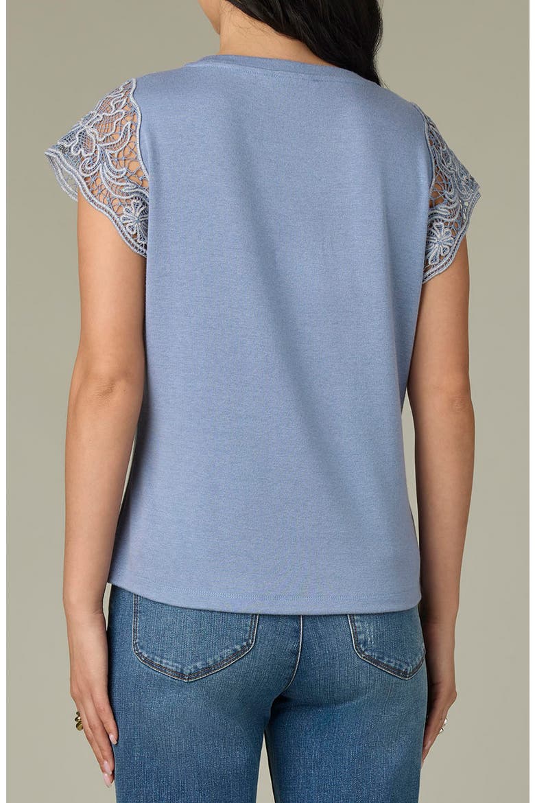 Crochet Trim Top, Alternate, color, BLUE LILY/ NATURAL
