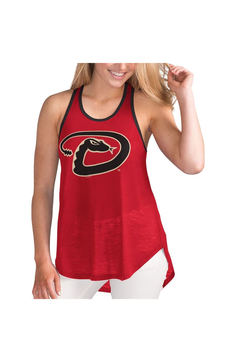 G-III 4HER BY CARL BANKS Women's G-III 4Her by Carl Banks Red Arizona Diamondbacks Team Logo Tater Racerback Tank Top, Alternate, color,