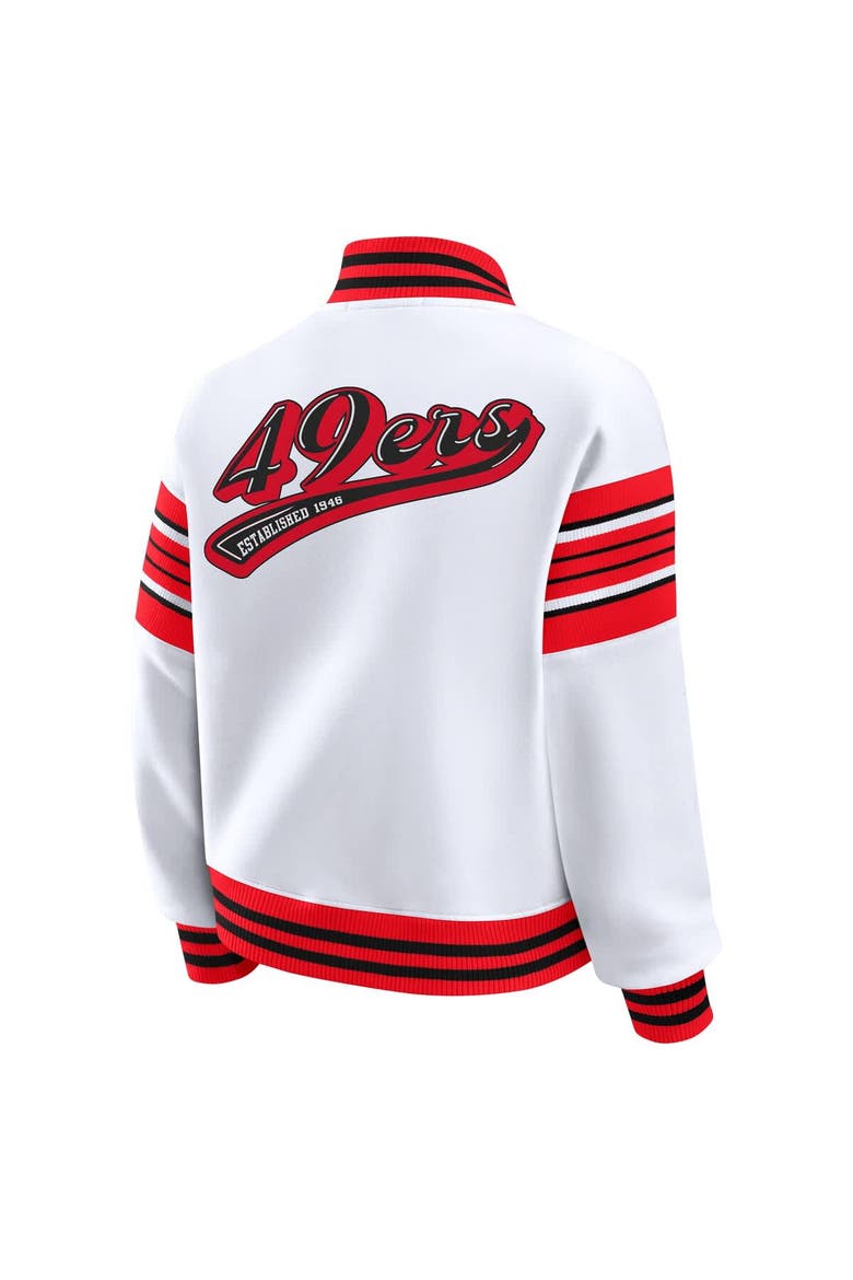 Women's WEAR by Erin Andrews White San Francisco 49ers Plus Size Full-Snap Fleece Sweatshirt Jacket, Alternate, color, White
