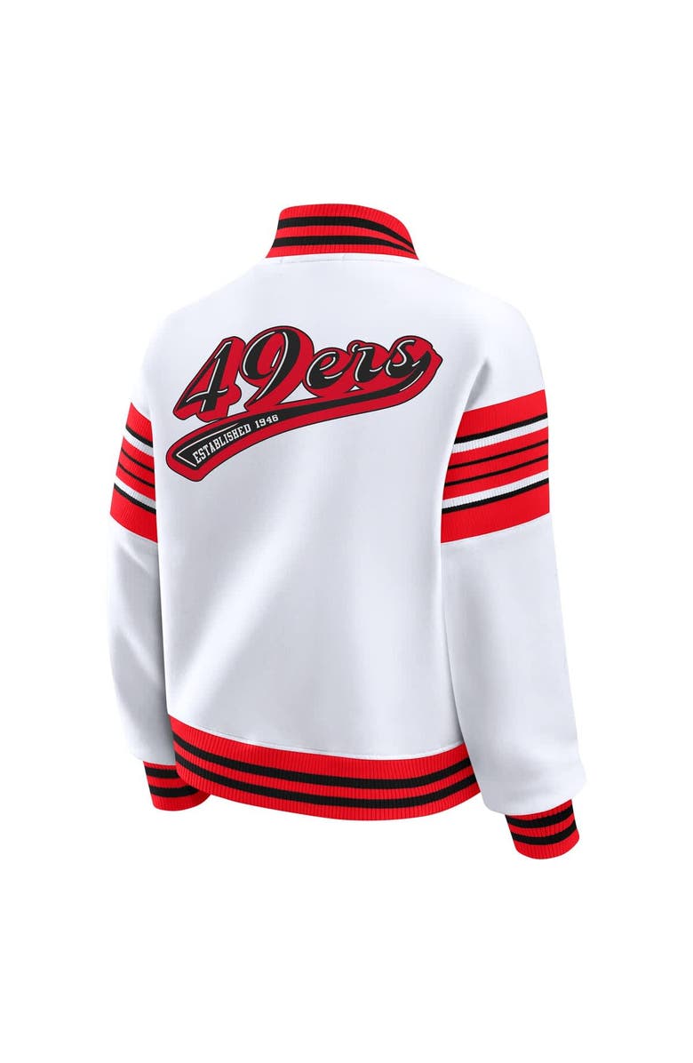 WEAR by Erin Andrews Women's WEAR by Erin Andrews White San Francisco 49ers Plus Size Full-Snap Fleece Sweatshirt Jacket, Alternate, color, White