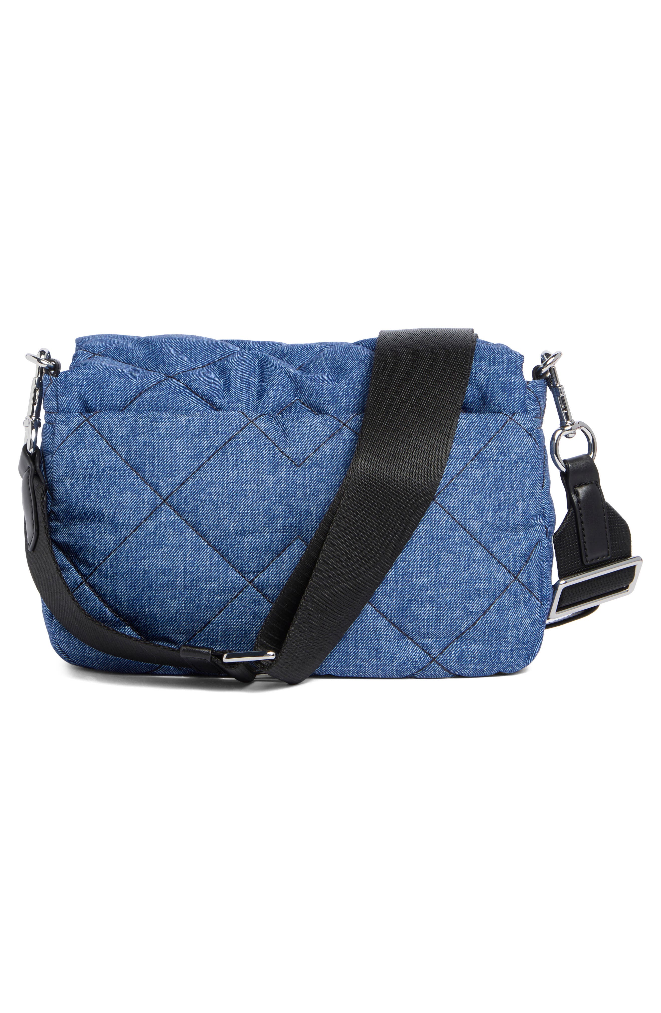 Marc Jacobs Denim Effect Quilted Crossbody Bag, Alternate, color, Denim Blue
