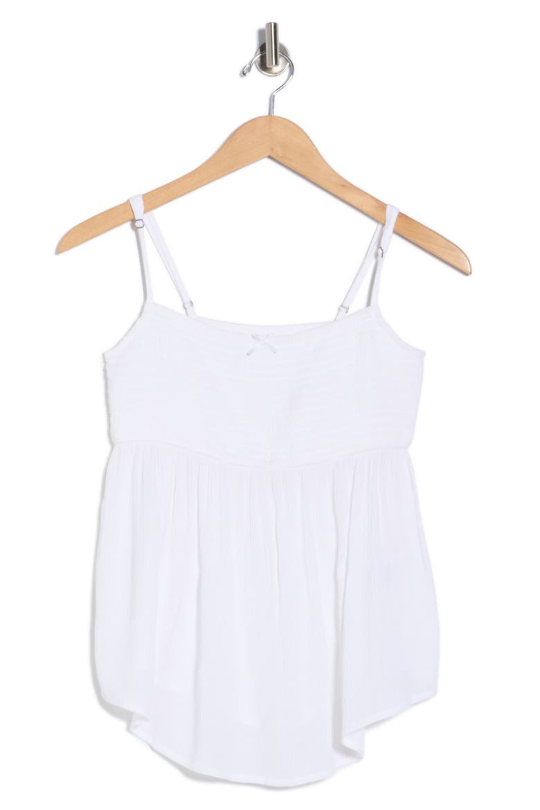 Smocked Boho Cami Top, Alternate, color, WHITE