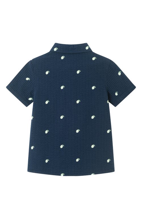 Andy & Evan Kids' Short Sleeve Cotton Button Down Shirt In Navy