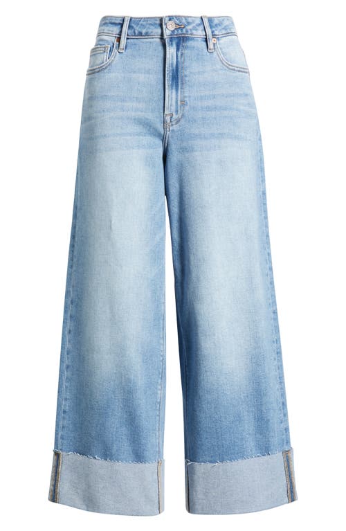 Hidden Jeans Cuffed High Waist Ankle Wide Leg Jeans In Blue