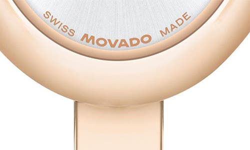 Movado Women's Museum Oval Bangle Swiss Quartz Rose Pvd Watch, 22 X 26mm In Pink
