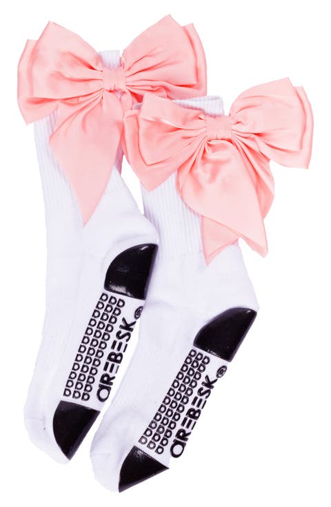 Anna Bow No-Slip Grip Crew Socks