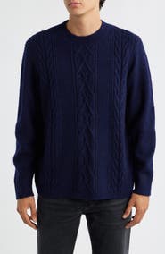 Wax London Hyatt Brushed Cable Crewneck Sweater