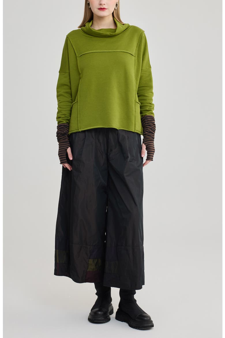 Olympia Taffeta Wide-leg Pants, Alternate, color, Brown