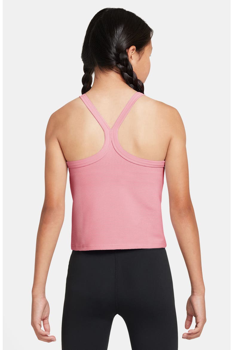 Kids' Dri-FIT High Neck Racerback Tank, Alternate, color, MEDIUM SOFT PINK/ WHITE