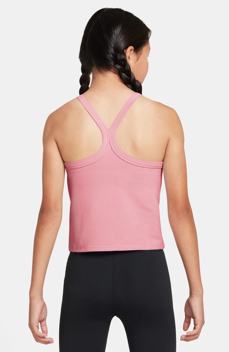 Nike Kids' Dri-FIT High Neck Racerback Tank, Alternate, color, Medium Soft Pink/ White