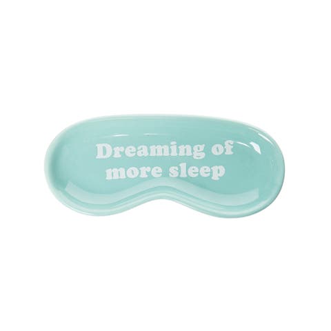 More Sleep Trinket Tray Ceramic Blue